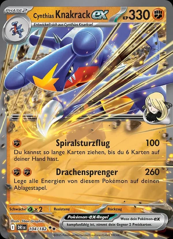 Cynthias Knakrack-ex — Ewige Rivalen 104 German Pokémon card
