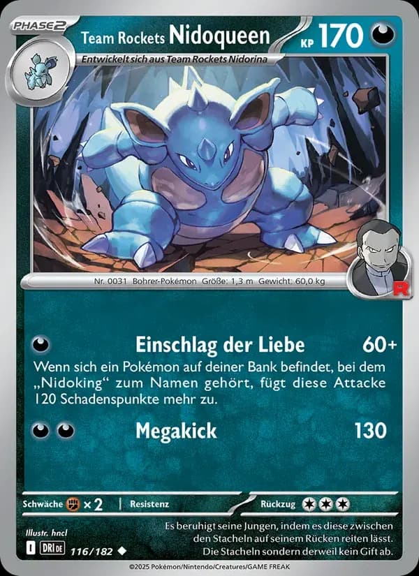 Team Rockets Nidoqueen — Ewige Rivalen 116 German Pokémon card