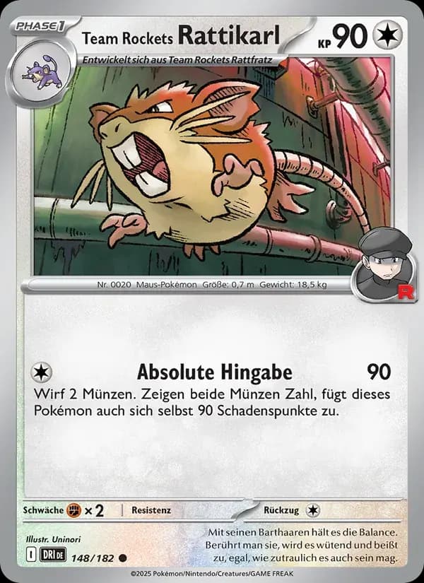 Team Rockets Rattikarl — Ewige Rivalen 148 German Pokémon card