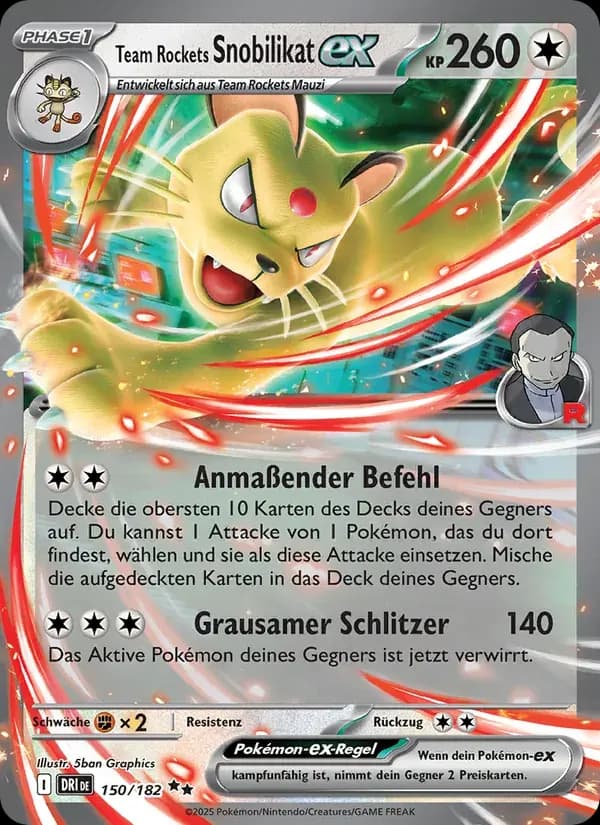 Team Rockets Snobilikat-ex — Ewige Rivalen 150 German Pokémon card