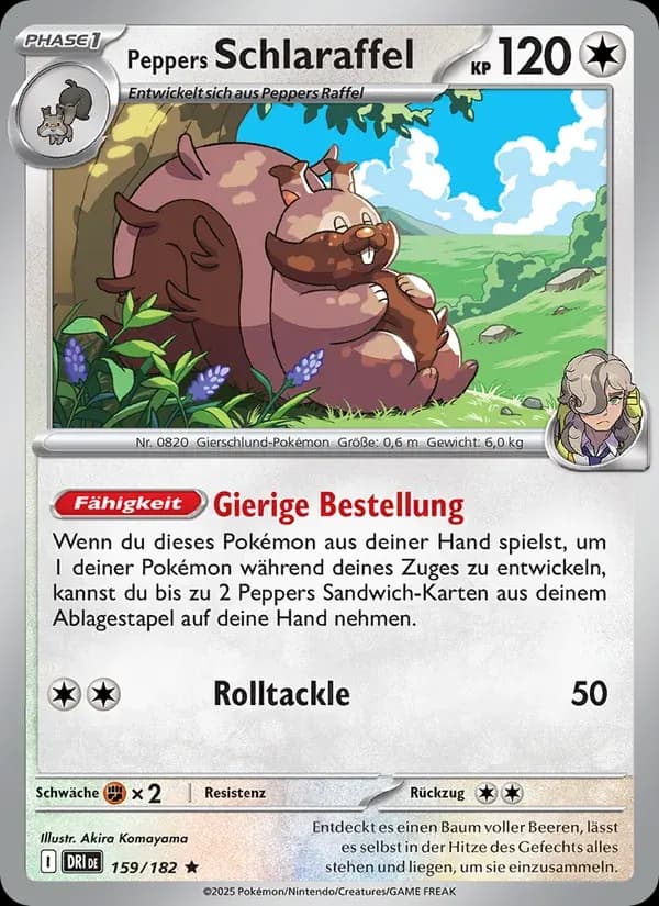 Peppers Schlaraffel — Ewige Rivalen 159 German Pokémon card