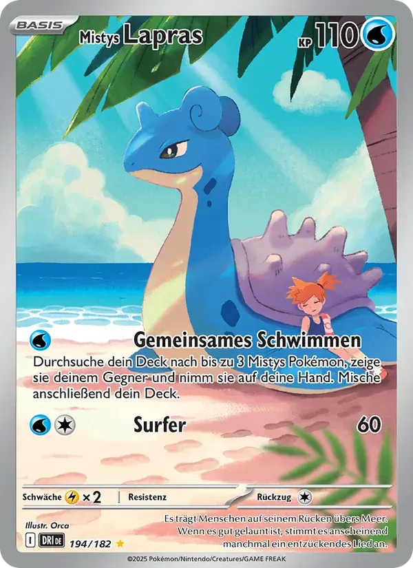 Mistys Lapras — Ewige Rivalen 194 German Pokémon card