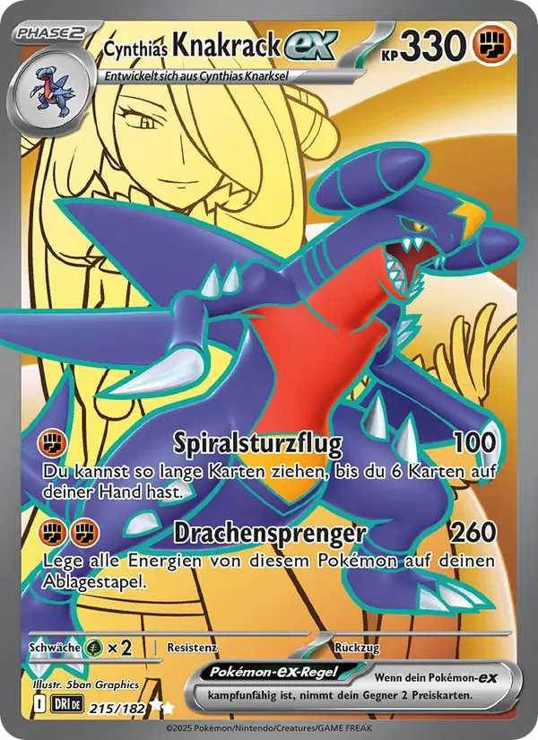 Cynthias Knakrack-ex — Ewige Rivalen 215 German Pokémon card