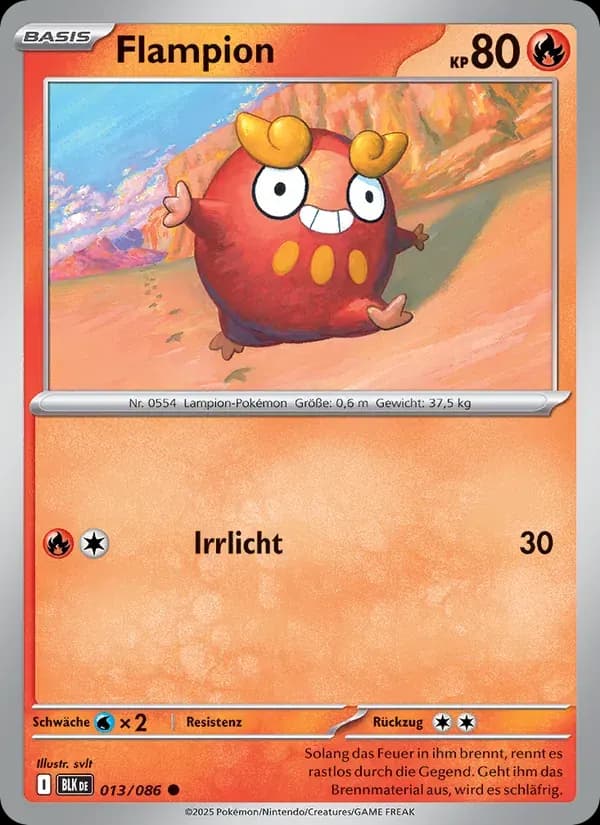 Flampion — Schwarze Blitze 13 German Pokémon card