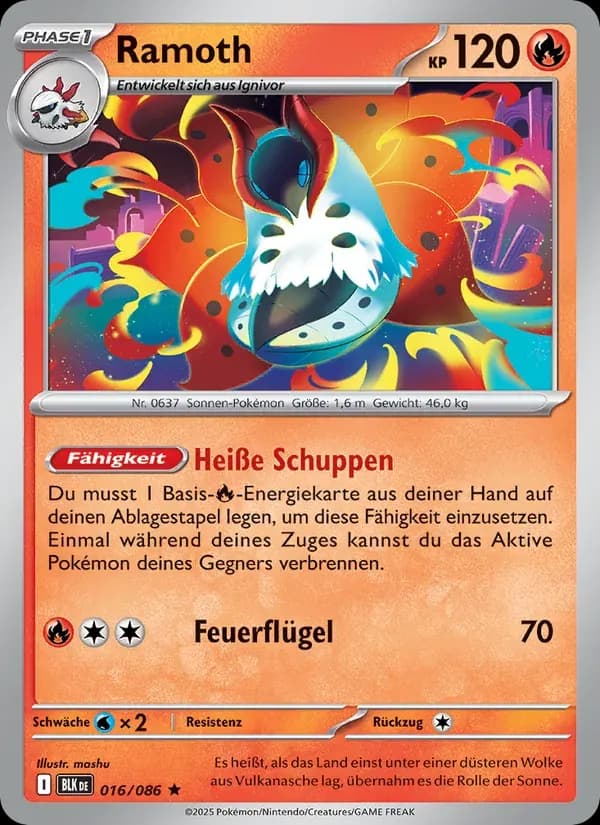Ramoth — Schwarze Blitze 16 German Pokémon card