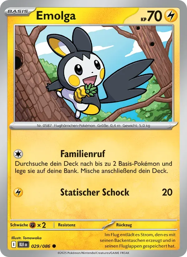 Emolga — Schwarze Blitze 29 German Pokémon card