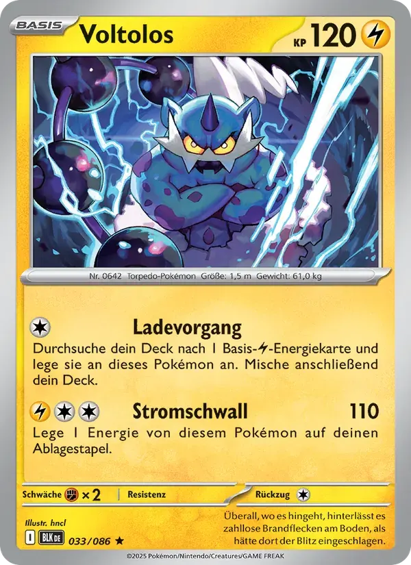 Voltolos — Schwarze Blitze 33 German Pokémon card