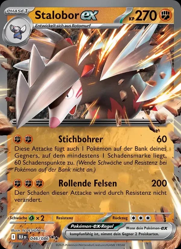 Stalobor-ex — Schwarze Blitze 46 German Pokémon card