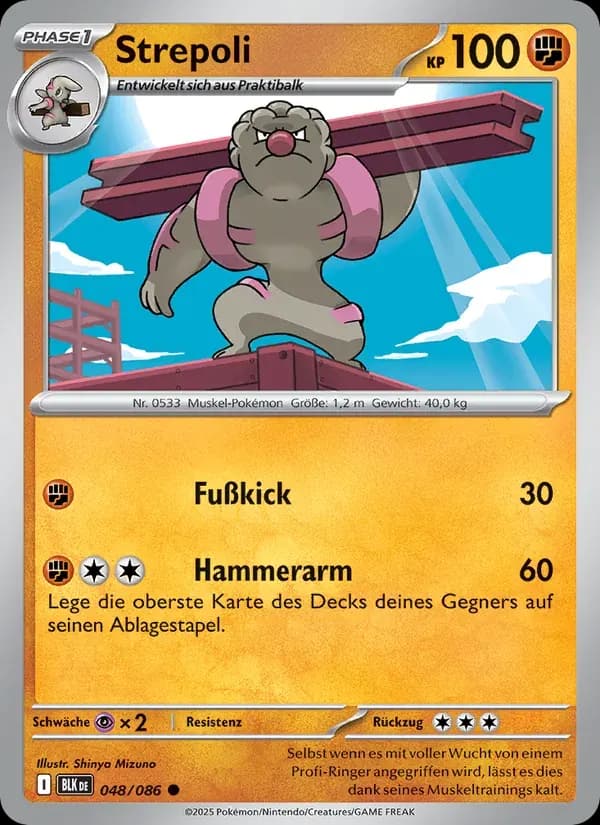 Strepoli — Schwarze Blitze 48 German Pokémon card
