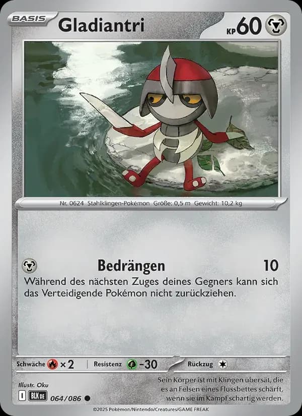 Gladiantri — Schwarze Blitze 64 German Pokémon card
