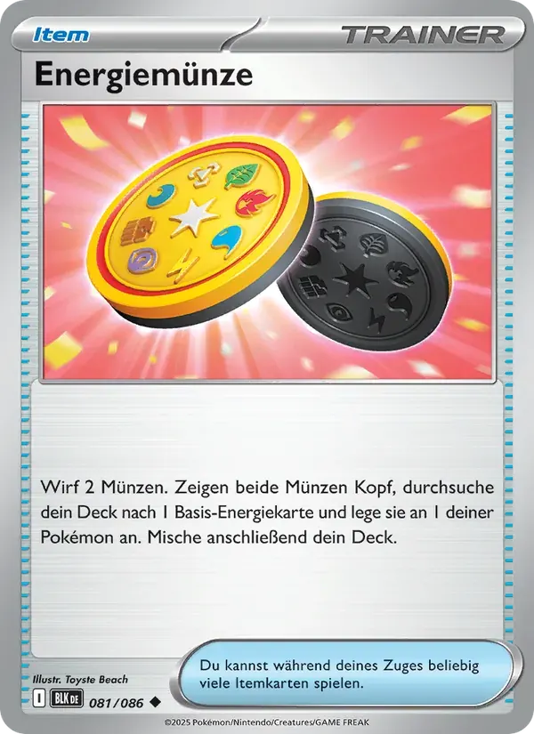 Energiemünze — Schwarze Blitze 81 German Pokémon card