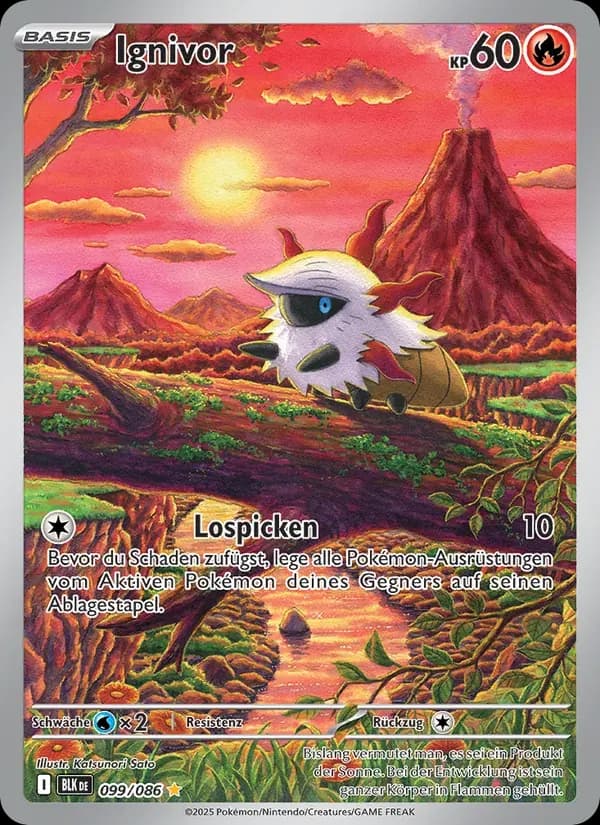 Ignivor — Schwarze Blitze 99 German Pokémon card