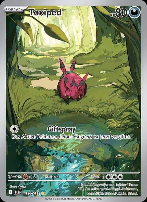 Toxiped — Schwarze Blitze 132 German Pokémon card