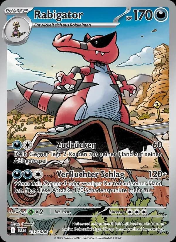 Rabigator — Schwarze Blitze 137 German Pokémon card