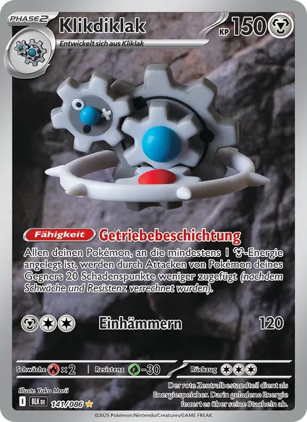 Klikdiklak — Schwarze Blitze 141 German Pokémon card