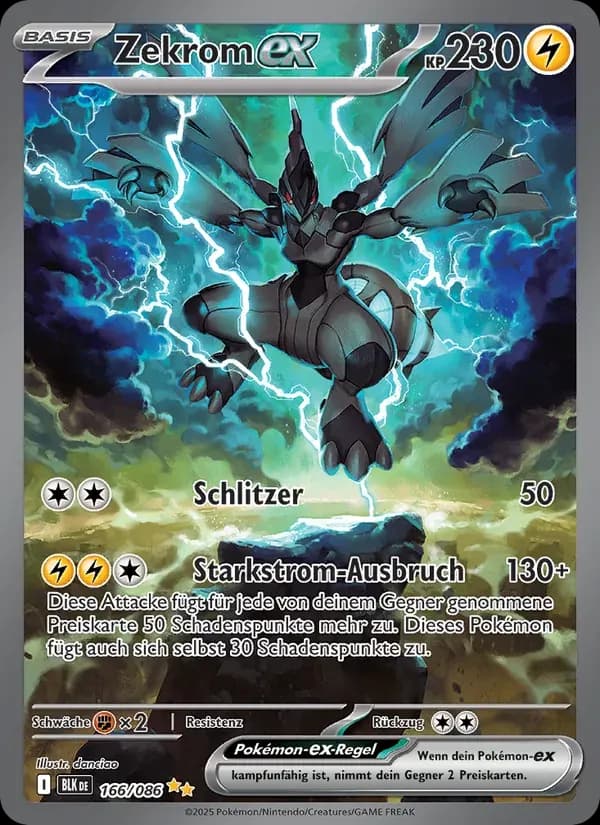 Zekrom-ex — Schwarze Blitze 166 German Pokémon card