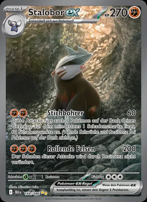 Stalobor-ex — Schwarze Blitze 168 German Pokémon card