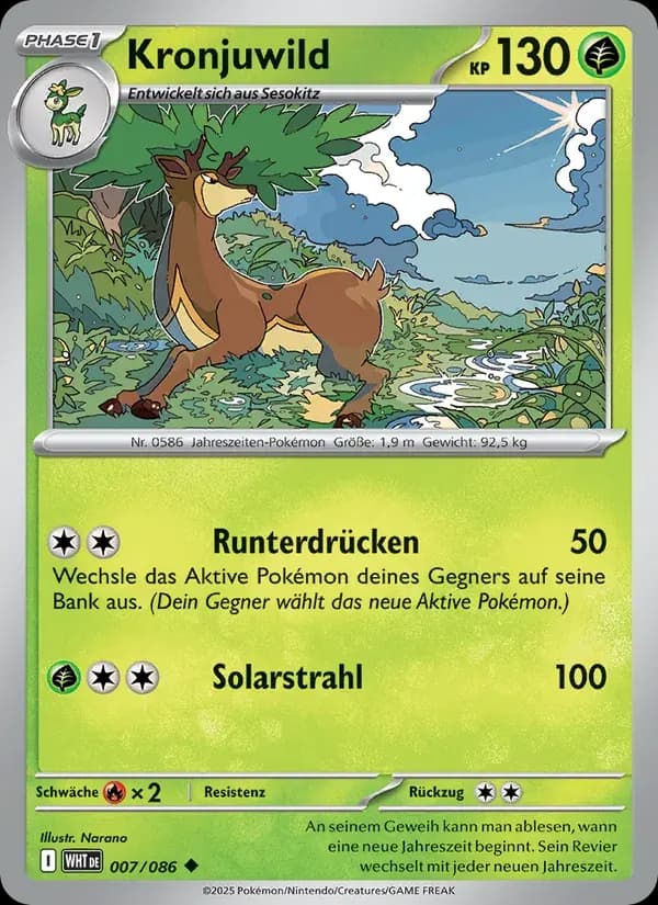 Kronjuwild — Weiße Flammen 7 German Pokémon card