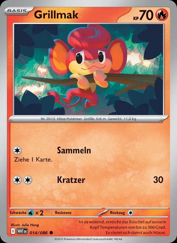 Grillmak — Weiße Flammen 14 German Pokémon card