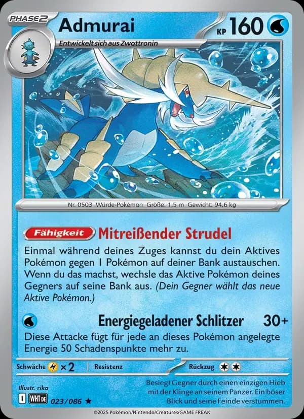 Admurai — Weiße Flammen 23 German Pokémon card