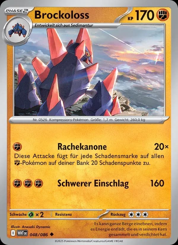 Brockoloss — Weiße Flammen 48 German Pokémon card