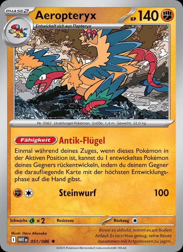 Aeropteryx — Weiße Flammen 51 German Pokémon card