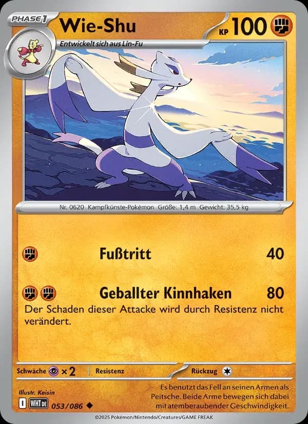 Wie-Shu — Weiße Flammen 53 German Pokémon card