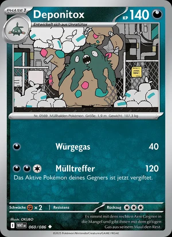 Deponitox — Weiße Flammen 60 German Pokémon card