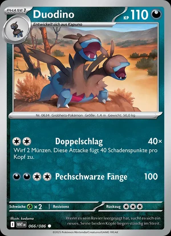 Duodino — Weiße Flammen 66 German Pokémon card
