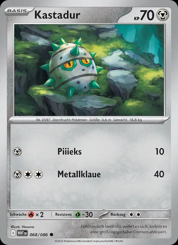 Kastadur — Weiße Flammen 68 German Pokémon card