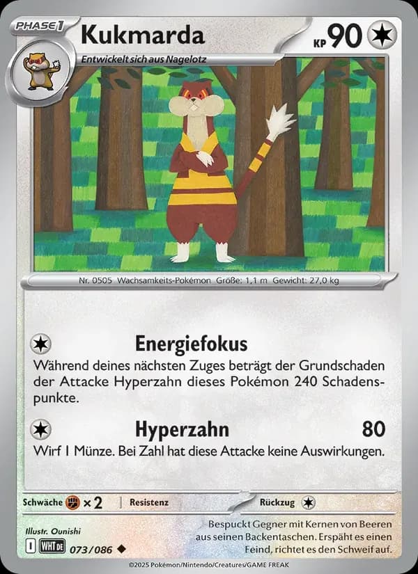Kukmarda — Weiße Flammen 73 German Pokémon card