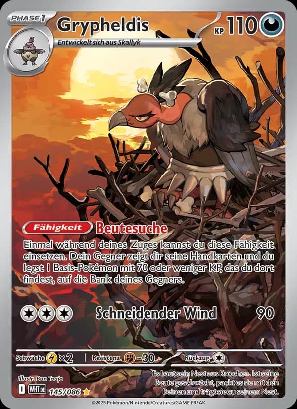 Grypheldis — Weiße Flammen 145 German Pokémon card