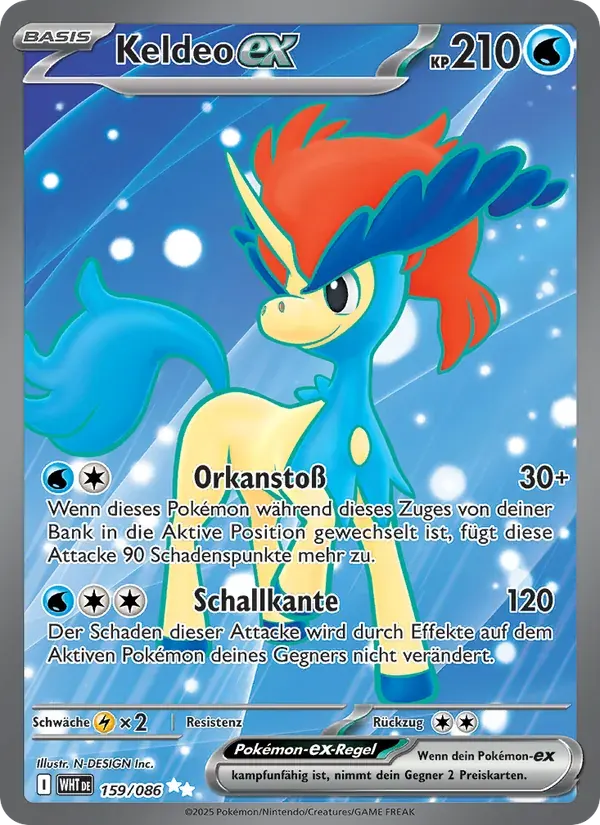Keldeo-ex — Weiße Flammen 159 German Pokémon card