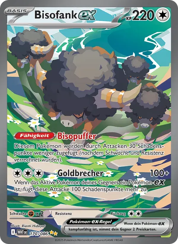 Bisofank-ex — Weiße Flammen 170 German Pokémon card