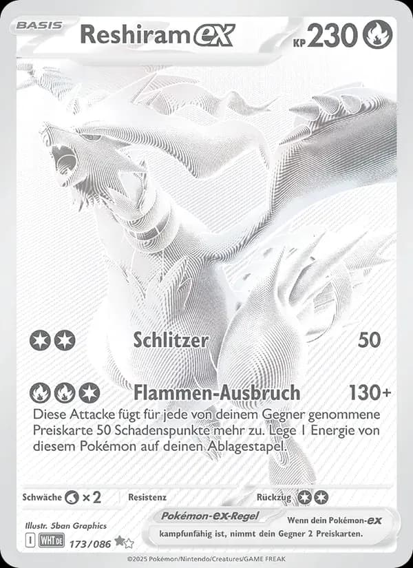 Reshiram-ex — Weiße Flammen 173 German Pokémon card