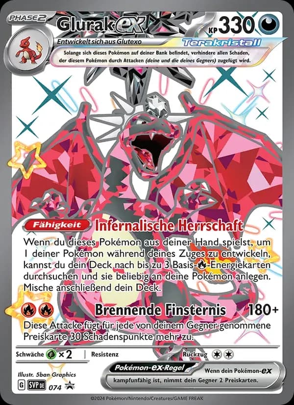 Glurak-ex — SVP Black Star Promos 74 German Pokémon card
