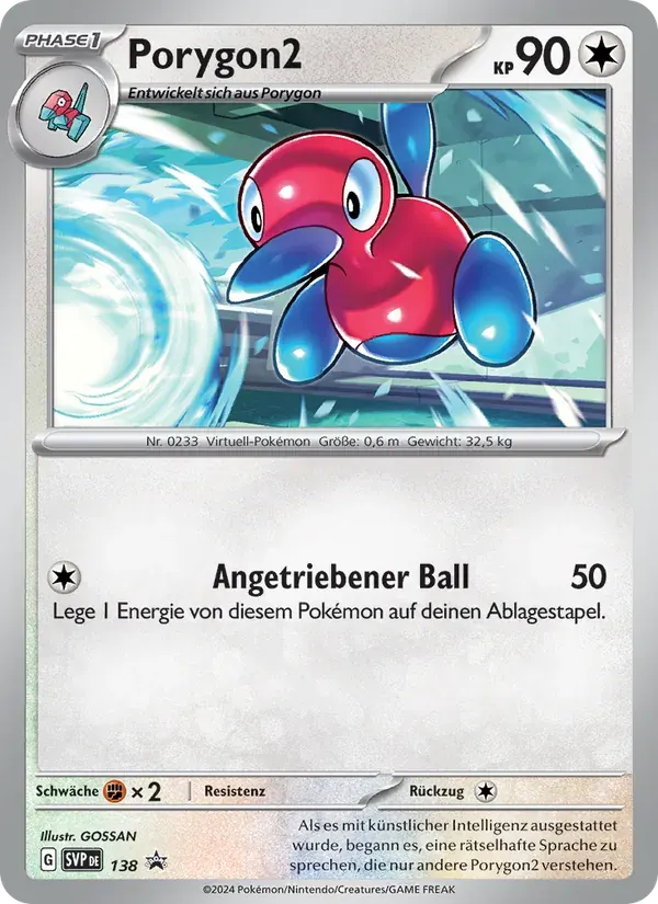 Porygon2 — SVP Black Star Promos 138 German Pokémon card