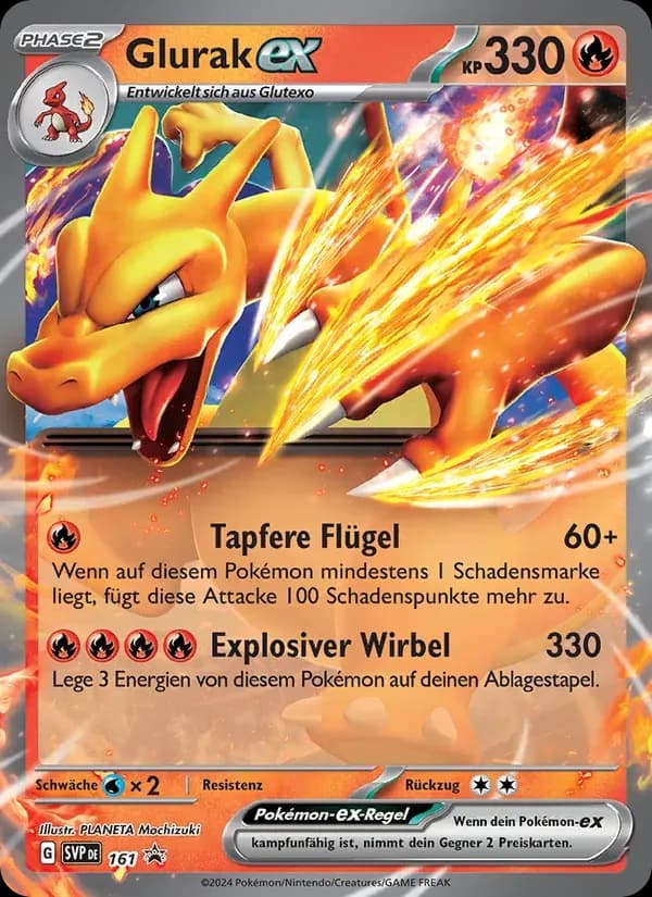 Glurak-ex — SVP Black Star Promos 161 German Pokémon card