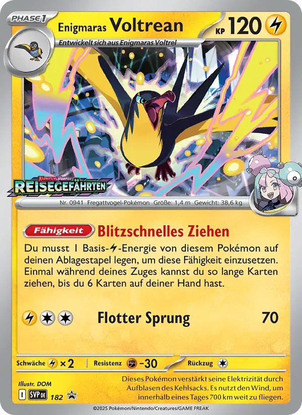 Enigmaras Voltrean — SVP Black Star Promos 182 German Pokémon card