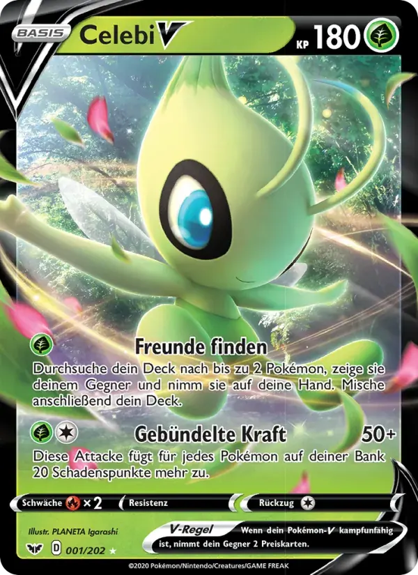 Celebi V — Schwert & Schild 1 German Pokémon card