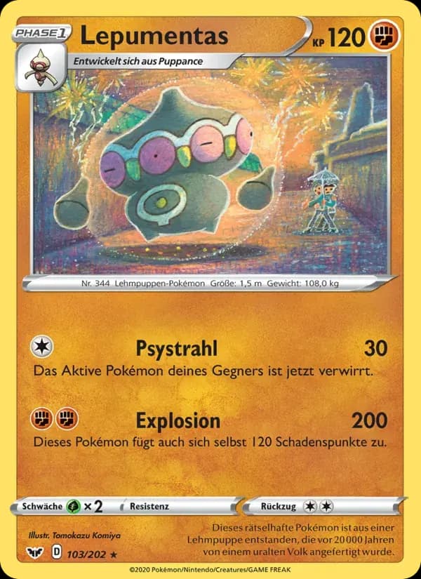 Lepumentas — Schwert & Schild 103 German Pokémon card
