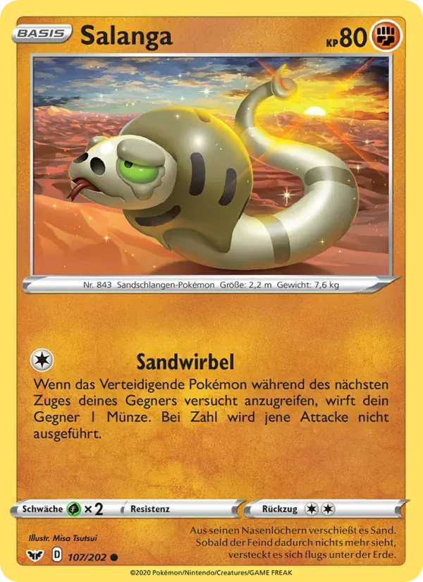 Salanga — Schwert & Schild 107 German Pokémon card