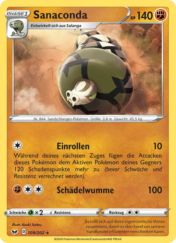 Sanaconda — Schwert & Schild 109 German Pokémon card