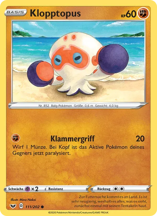 Klopptopus — Schwert & Schild 111 German Pokémon card