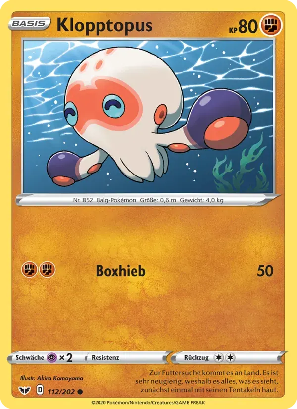 Klopptopus — Schwert & Schild 112 German Pokémon card
