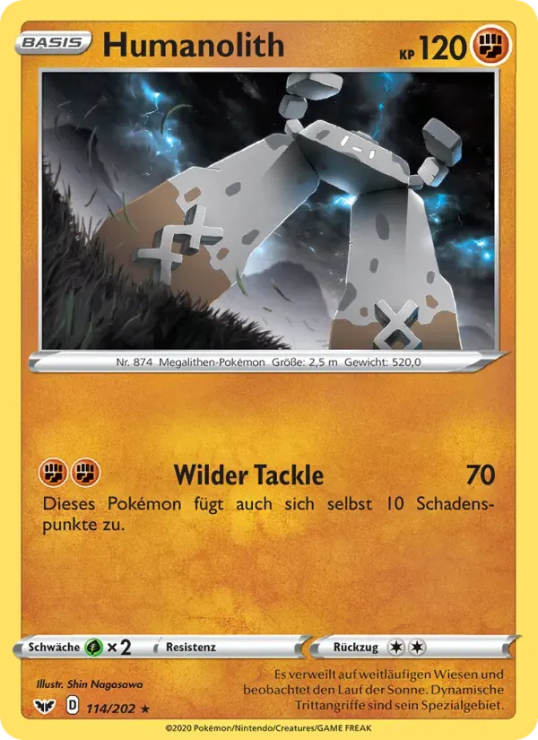 Humanolith — Schwert & Schild 114 German Pokémon card