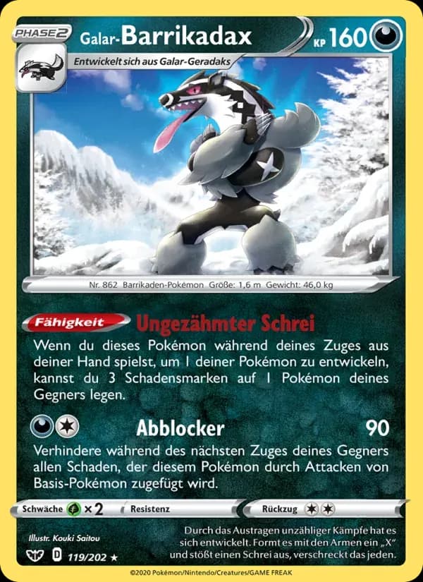 Galar-Barrikadax — Schwert & Schild 119 German Pokémon card