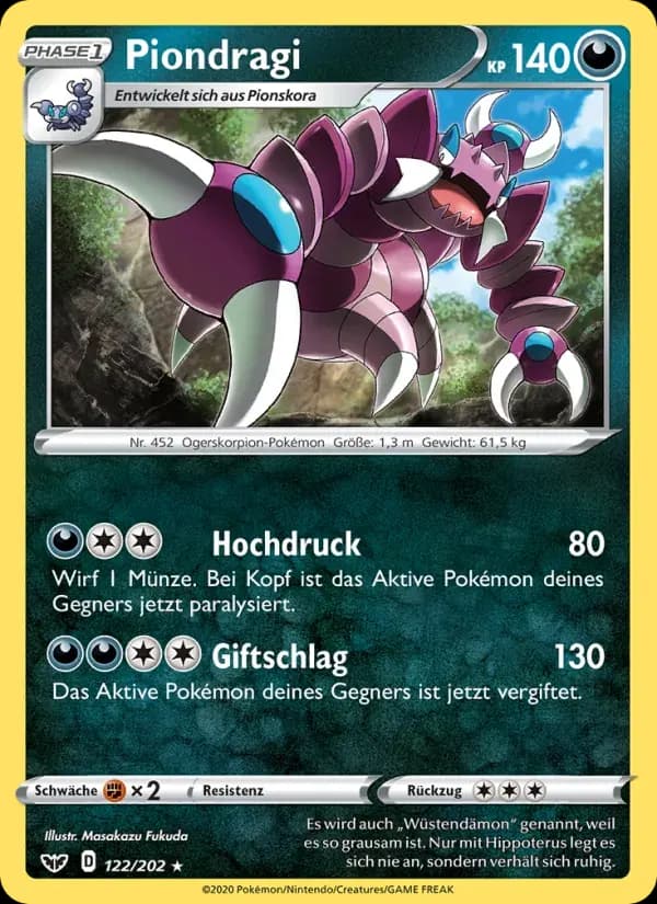 Piondragi — Schwert & Schild 122 German Pokémon card