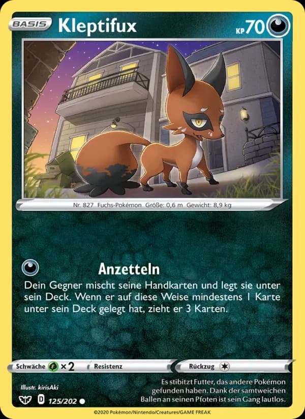 Kleptifux — Schwert & Schild 125 German Pokémon card