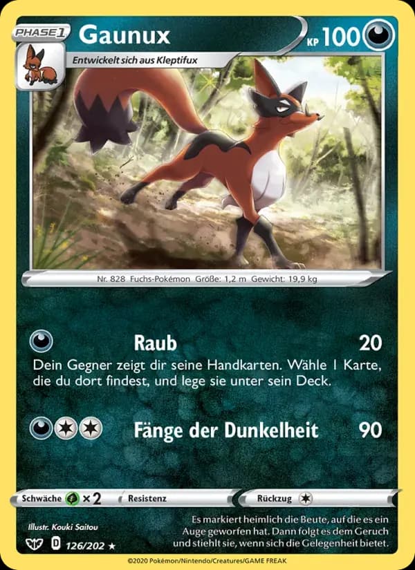 Gaunux — Schwert & Schild 126 German Pokémon card